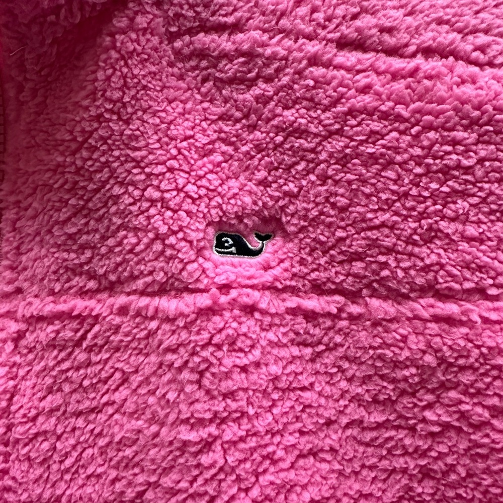 Vineyard Vines Half-Zip Fleece Pullover in Bright Pink women’s
